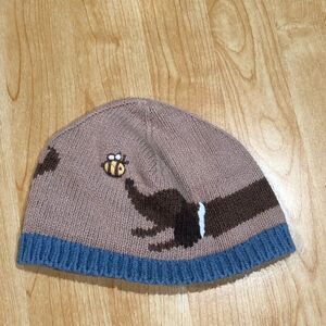 Baby Gymboree Beanie Size 6-12 months Brown and Blue Baby Hat with Bee Design